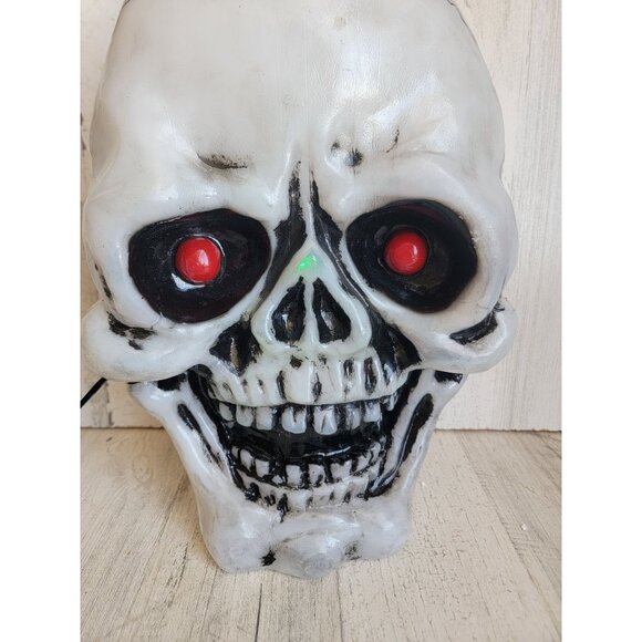 Vintage hanging red eye skeleton skull Halloween home prop - Picture 10 of 16